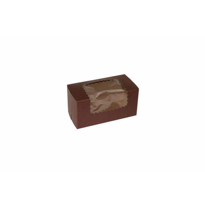 Brown & Pink Window Cupcake Boxes