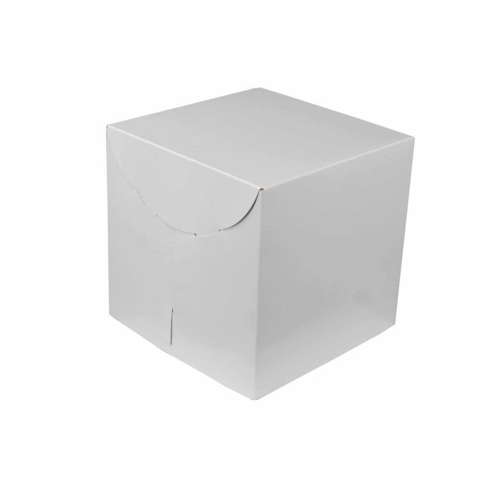 White - 2 Piece Lock Corner Box - 9 x 9 x 9" (Paige Lock)