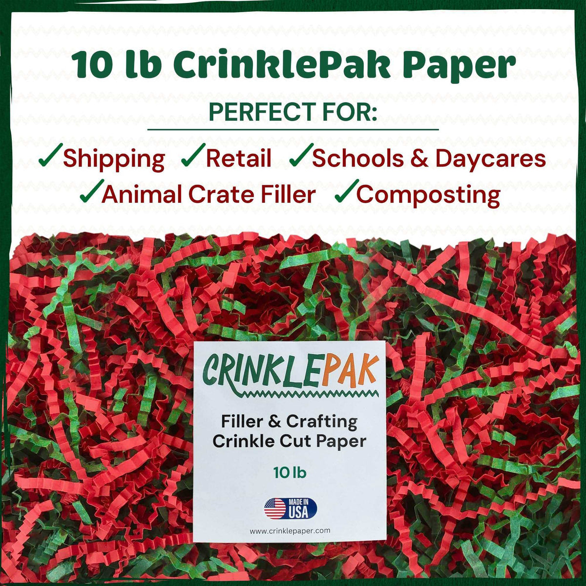 10 LB Christmas Crinkle Paper
