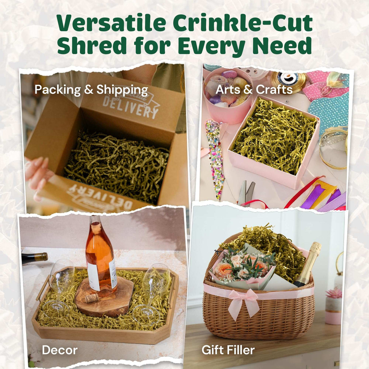 10 LB French Vanilla Crinkle Paper Filler