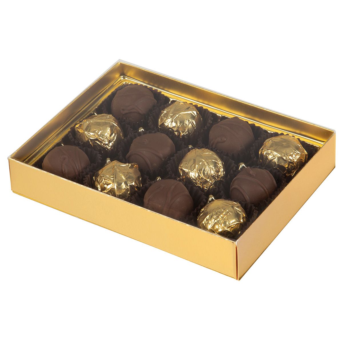 Gold - Candy Box Base - Base (1 Layer - 12 Pc.) 6-3/8 x 4-3/4 x 1-1/8"