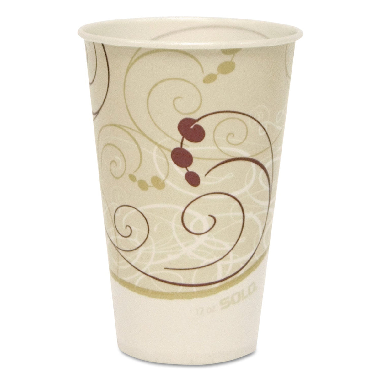 Dart Symphony Treated-Paper Cold Cups, 12 oz, White/Beige/Red, 100/Bag, 20 Bags/Carton