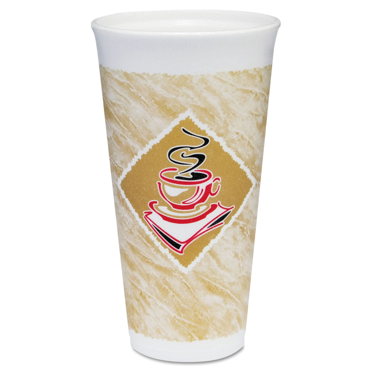 Dart Cafe G Foam Hot/Cold Cups, 20 oz, Brown/Red/White, 500/Carton