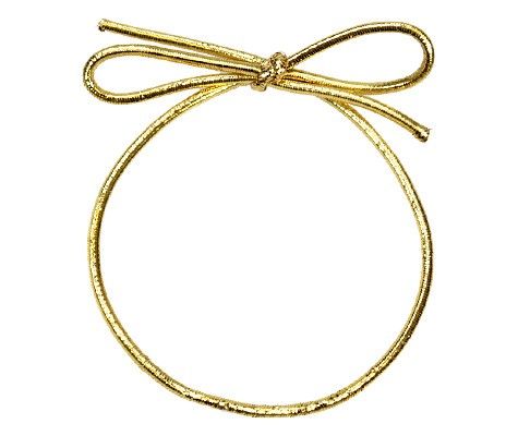 Metallic Gold - Pre Tied Stretch Loop - 14" Loop