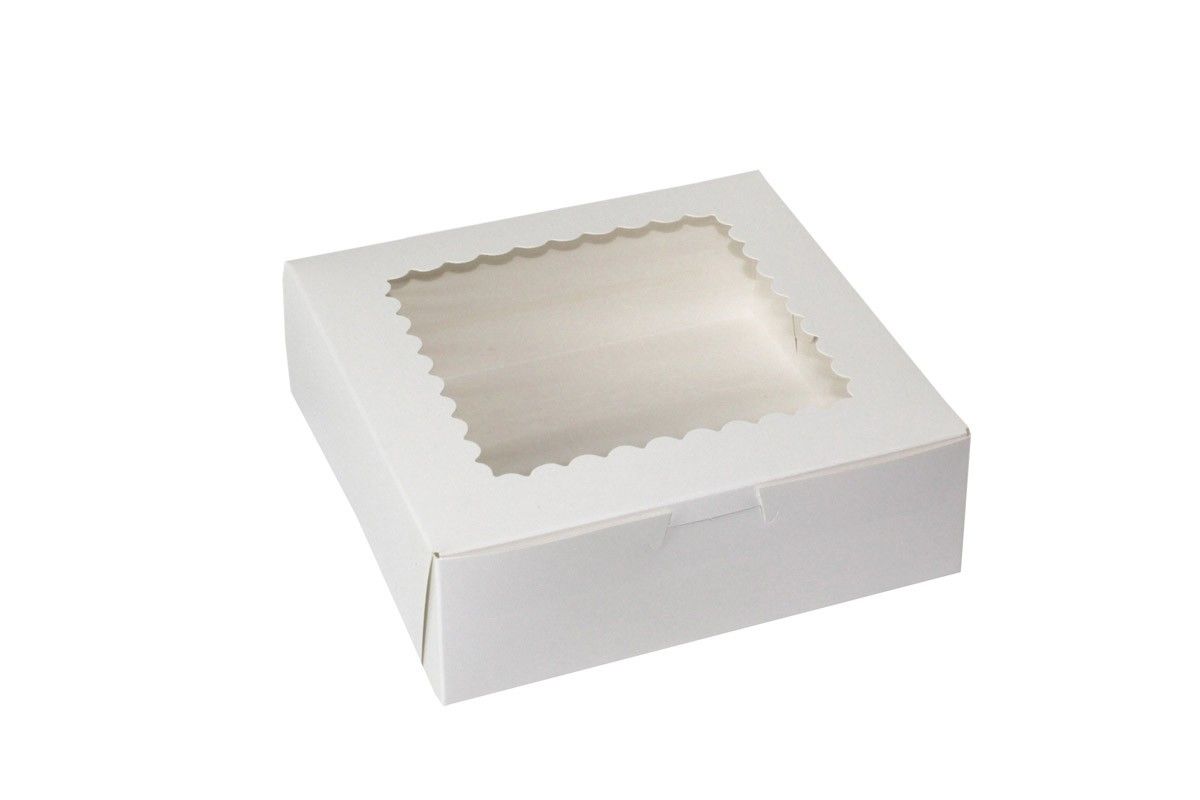 White - Window Cupcake/Bakery Box - 10 x 10 x 2-1/2"
