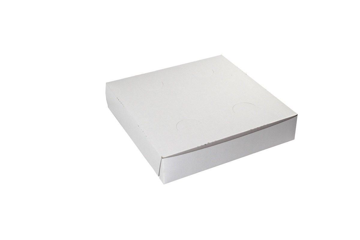 White - 1 Pc. Lock Corner Pizza Box - 10 x 10 x 2"