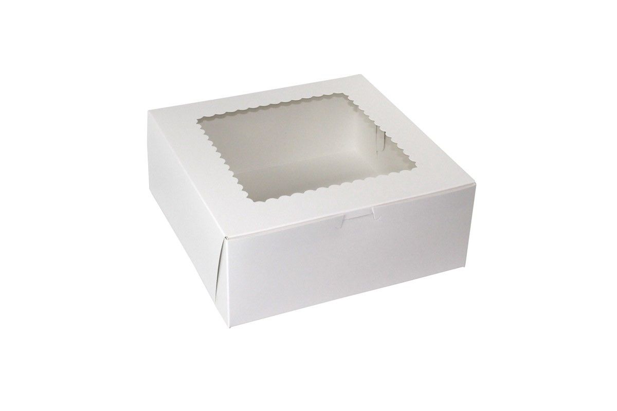 White - Window Cupcake/Bakery Box - 10 x 10 x 4"