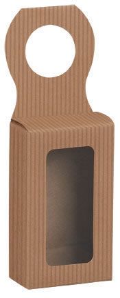 Kraft Stripes - Bottle Hanger Favor Box - 2-1/4 x 1-1/8 x 3-7/8"