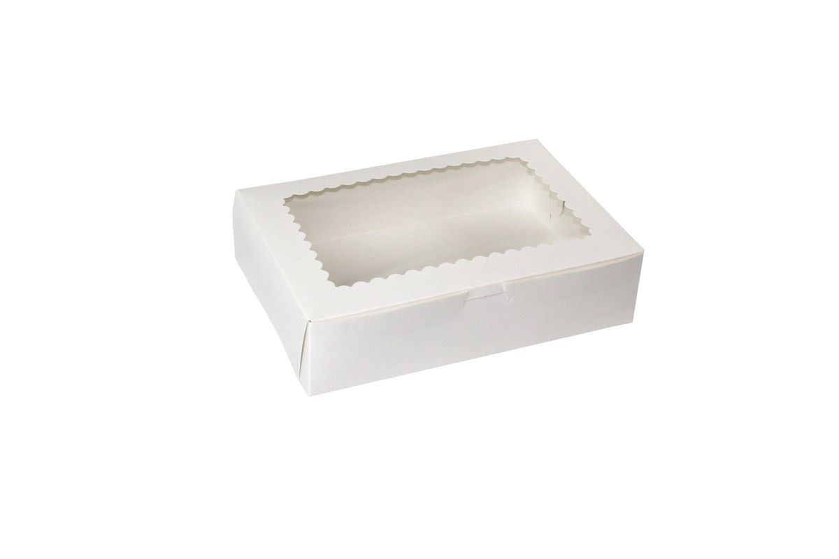 White - Window Cupcake/Bakery Box - 10 x 7 x 2-1/2"