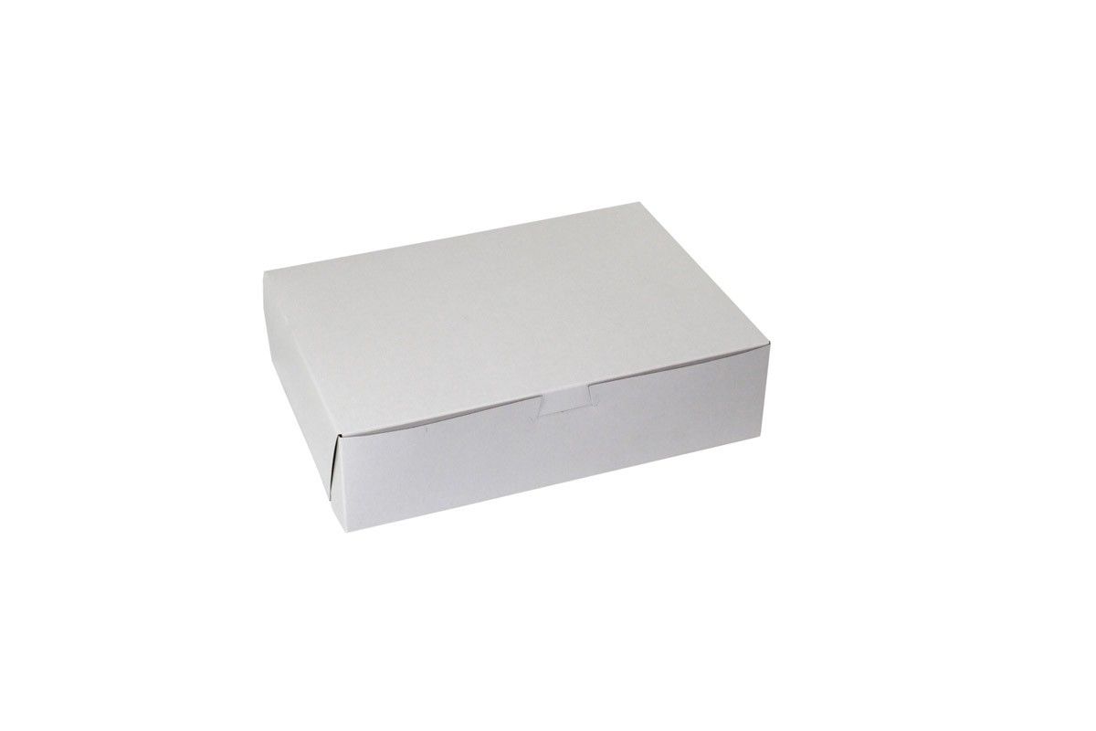 White/Kraft Interior - 1 Pc. Cake Box - 10-1/2 x 7-1/2 x 2-3/4"