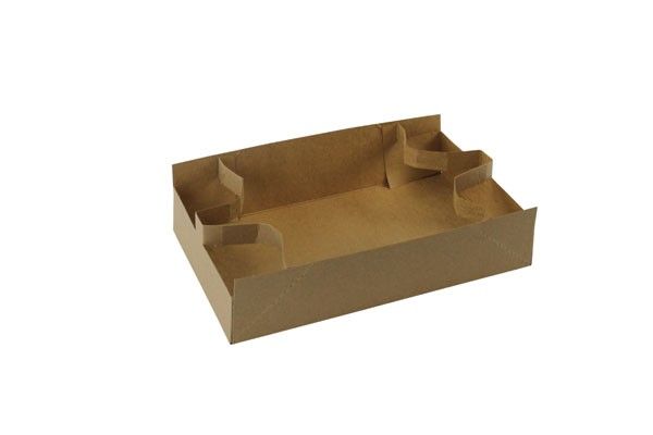 Natural Kraft - Snack Tray - Strap Tray - 10-7/8 x 6-5/8 x 2-5/8"