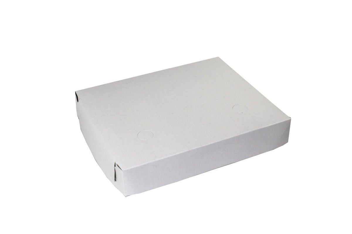 White - Heavy 2 Pc. Lock Corner Pizza Box - 12 x 10 x 2" (Heavy Paperboard - 2 Piece Box_