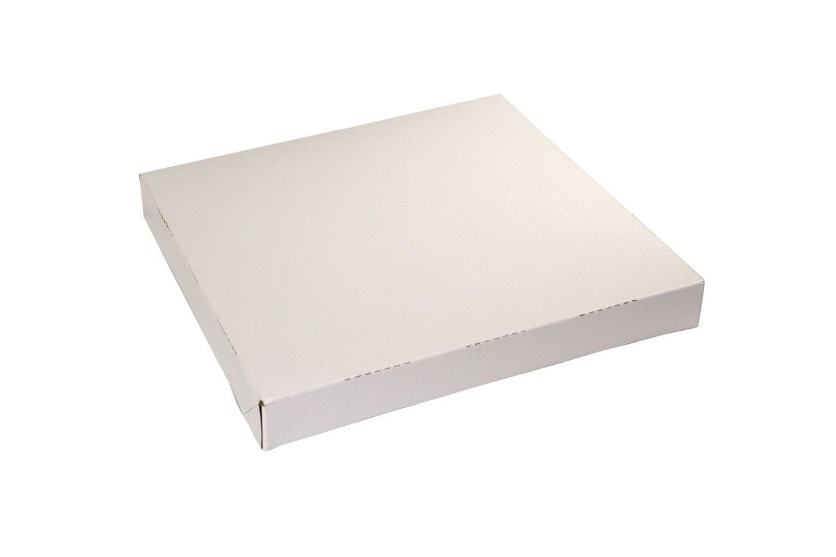 White - 4 Corner Automatic Pizza Box - 12 x 12 x 1-1/2"