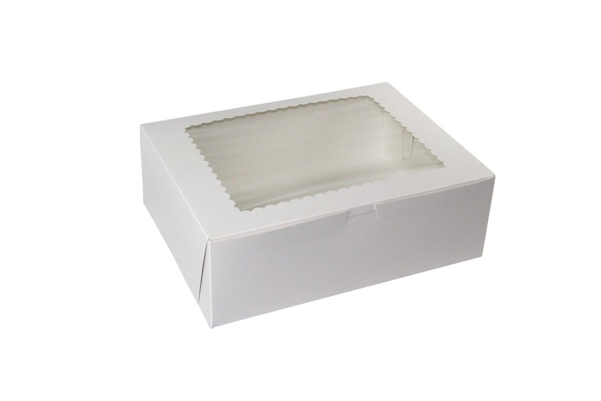 White - Window Cupcake/Bakery Box - 12 x 9 x 4"