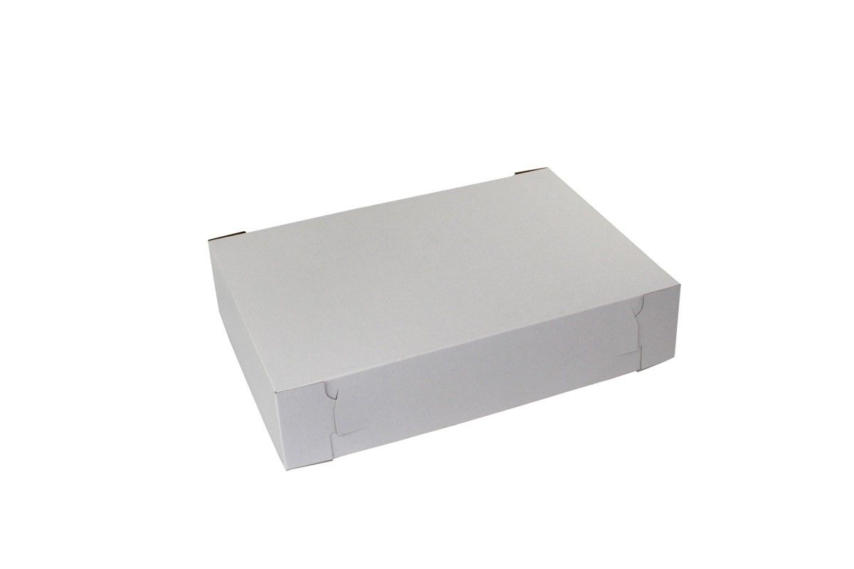 White - 2 Pc. Cake Box - 14 x 10 x 3"