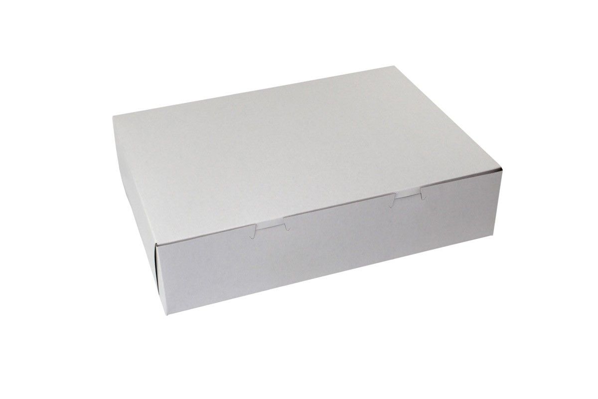 White - 1 Pc. Cake Box - 15 x 11 x 3-1/2"