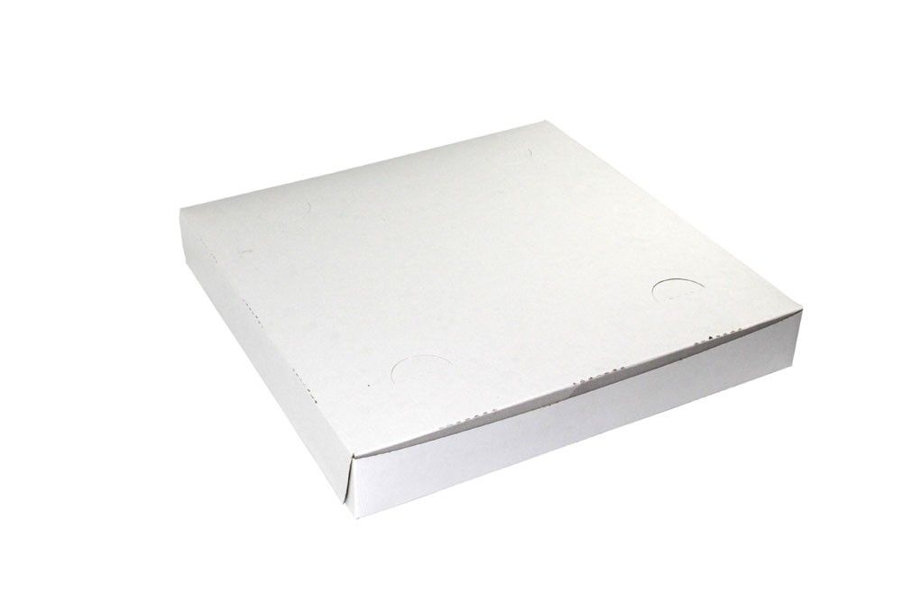 White - 1 Pc. Lock Corner Pizza Box - 16 x 16 x 2"