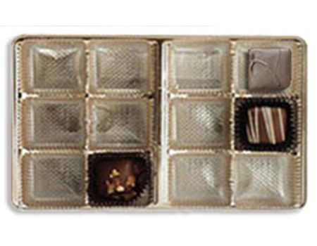 Gold-1868 - Rectangle Candy Tray - (1/2 lb) 6-15/16 x 4-3/8 x 7/8"