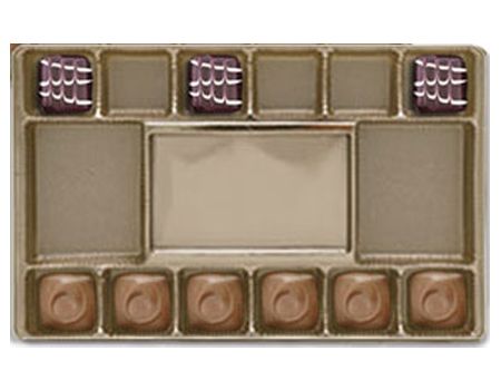 Gold-1903 - Rectangle Candy Tray - (1 lb) 9-3/8 x 6 x 15/16"