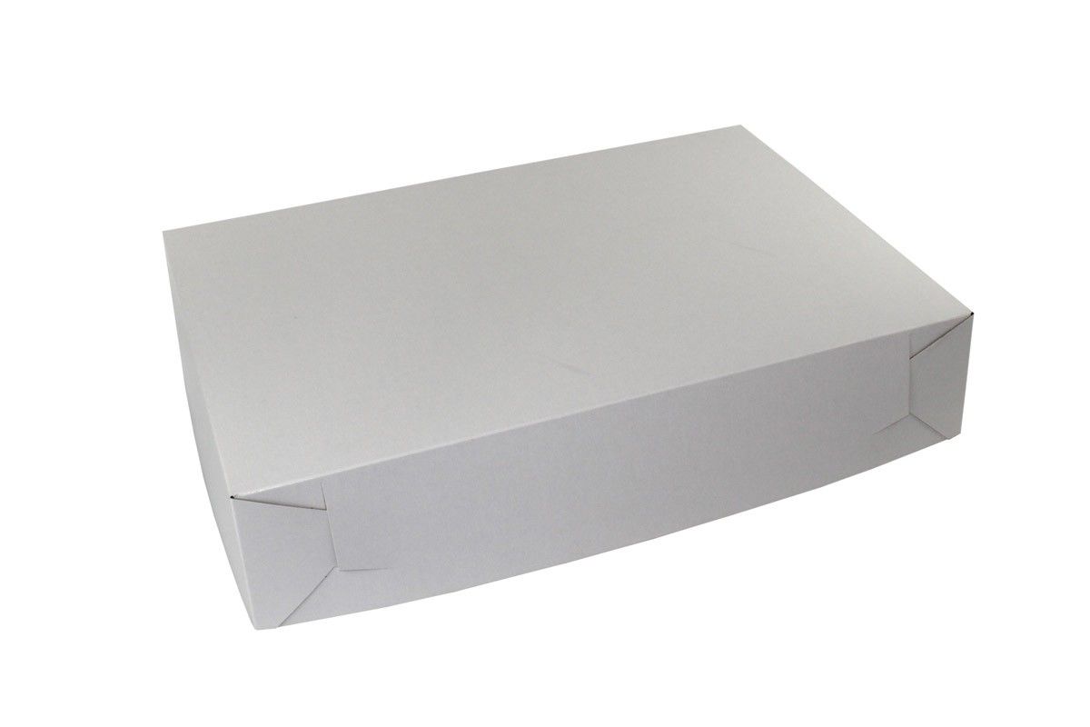 White - 2 Pc. Cake Box - 19-1/2 x 14 x 4"