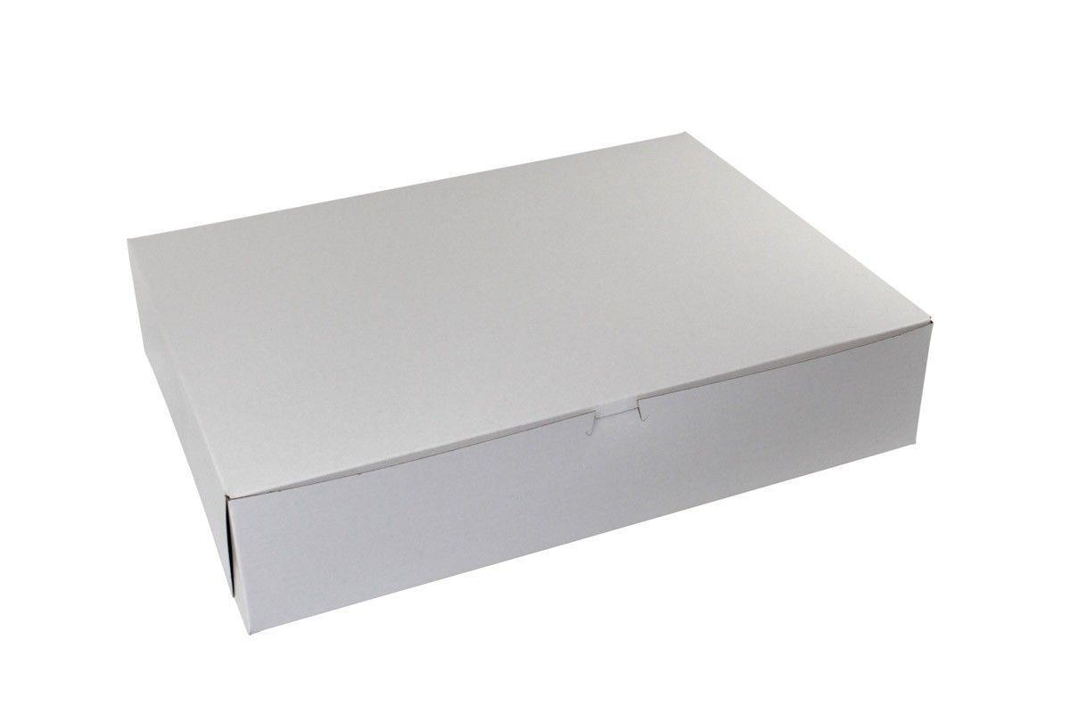 White/Kraft Interior - 1 Pc. Cake Box - 19 x 14 x 4-1/2"