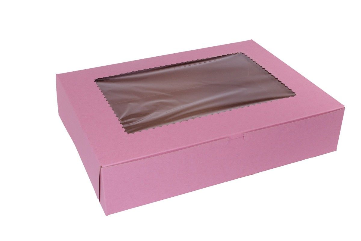 Strawberry - Window Cupcake/Bakery Box - 19 x 14 x 4"