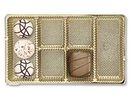 Gold - 1920 - Ballotin Tray - (1/2 lb) 6-15/16 x 4-3/8 x 7/8" (6 Cavities)