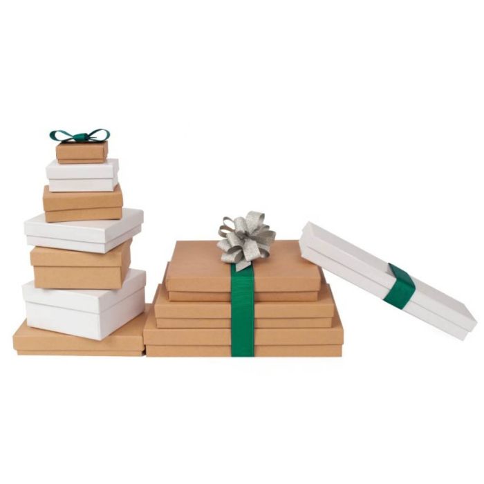 White & Kraft Jewelry Boxes