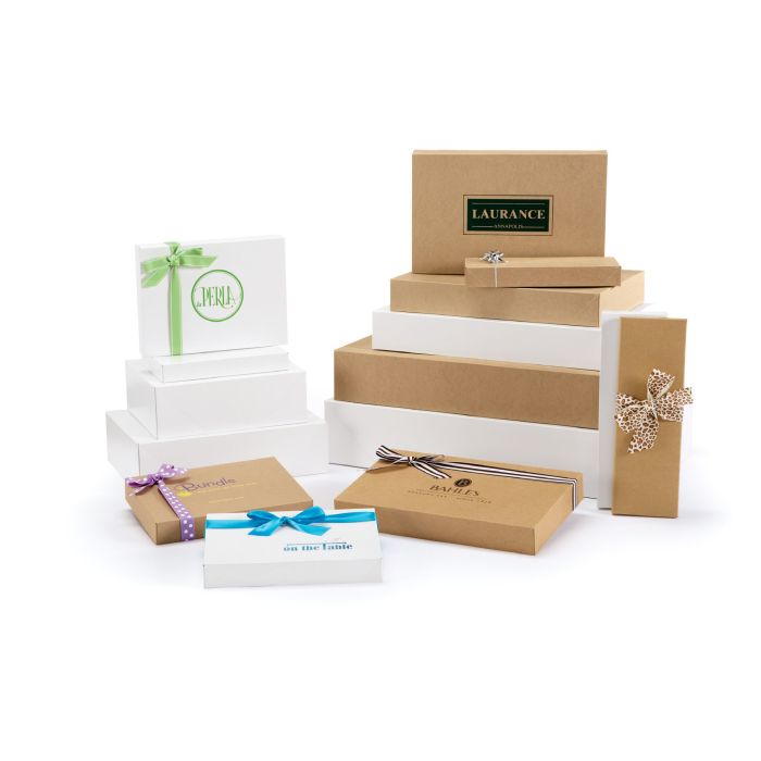White & Natural Kraft Apparel Boxes