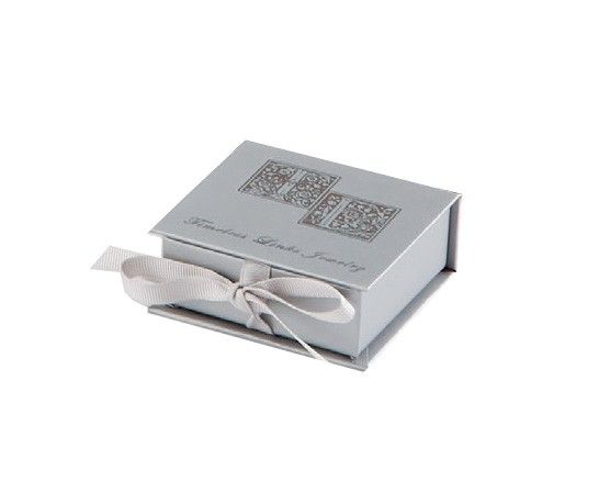 Matte Silver - Ribbon Jewelry Box - 3 x 2-1/8 x 1"
