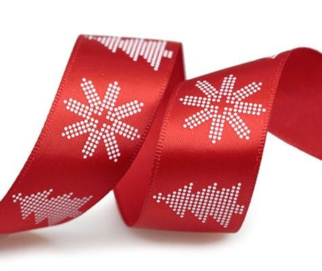 Christmas Dots - Red/White - Christmas Ribbon - 7/8" x 25 Yards