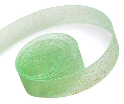 Mint - Sparkle Sheer Ribbon - 7/8" x 100 Yards