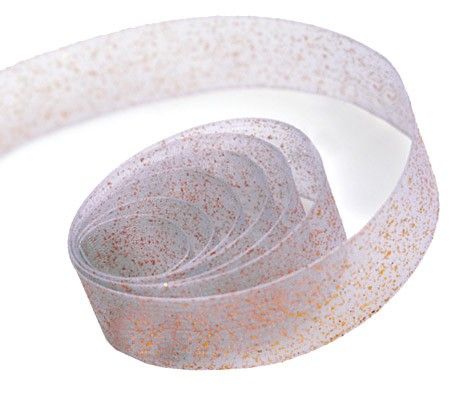 Grey - Sparkle Sheer Ribbon - 7/8" x 100 Yards