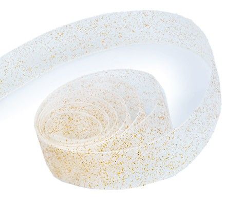 White - Sparkle Sheer Ribbon - 7/8" x 100 Yards
