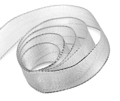 Silver - Metallic Mesh Ribbon - 5/8" x 100 Yards