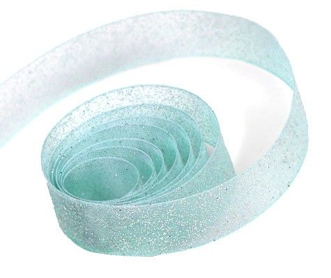 Aqua - Sparkle Sheer Ribbon - 5/8" x 100 Yards