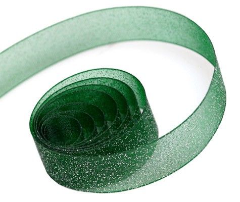 Forest - Sparkle Sheer Ribbon - 5/8" x 100 Yards