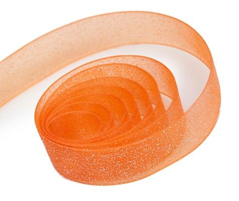 Orange - Sparkle Sheer Ribbon - 5/8" x 100 Yards