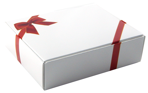 Holiday Bow - Die Cut Candy Box - (1/4 lb) 4-9/16 x 3-9/16 x 1-1/4"