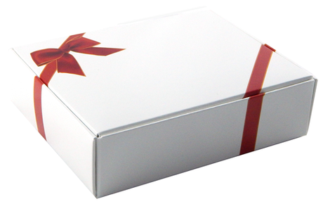 Holiday Bow - Die Cut Candy Box - (1/4 lb) 4-9/16 x 3-9/16 x 1-1/4"