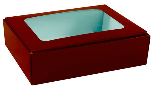 Brown Window - Die Cut Candy Box - (1/4 lb) 4-9/16 x 3-9/16 x 1-1/4"