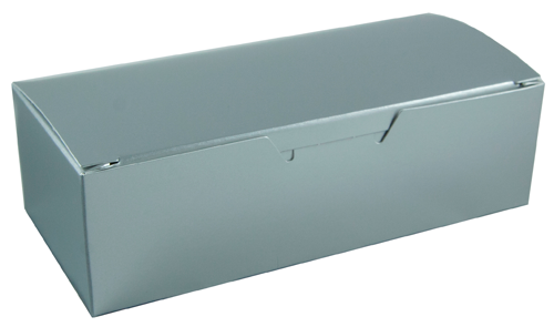 Silver Foil - Folding Candy Box - (1/2 lb) 5-1/2 x 2-3/4 x 1-3/4"