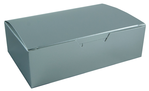 Silver Foil - Folding Candy Box - (1-1/2 lb) 7 x 4-1/2 x 2"