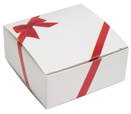 Holiday Bow - Maxi Truffle Candy Box - 2-1/2 x 2-1/2 x 1-1/8"