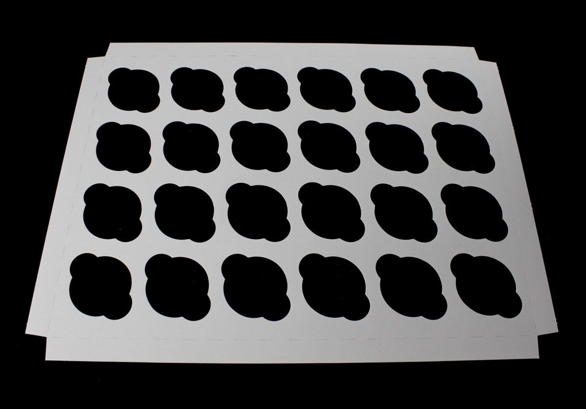 White / Natural Kraft - Reversible - Cupcake Insert - 18-15/16 x 13-15/16 x 7/8"