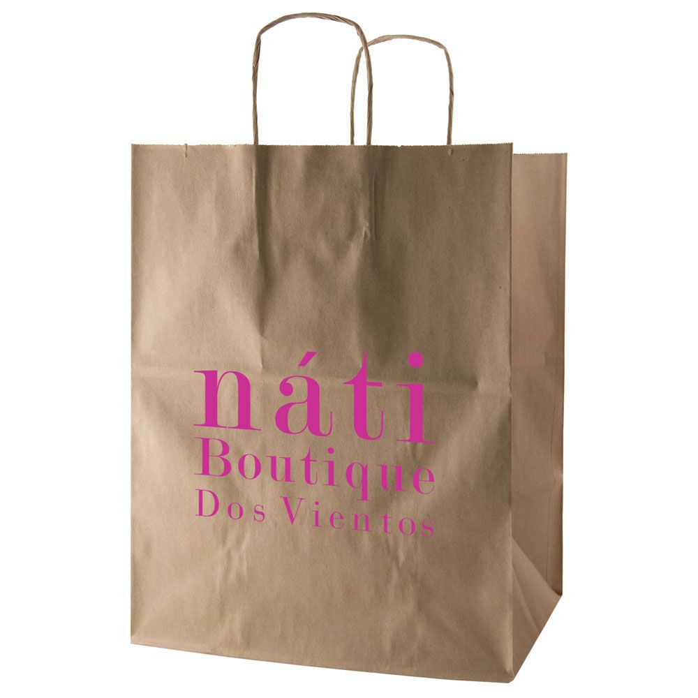 Natural Kraft - Paper Restaurant / Take Out Bag - 13 x 6 x 15-3/4"