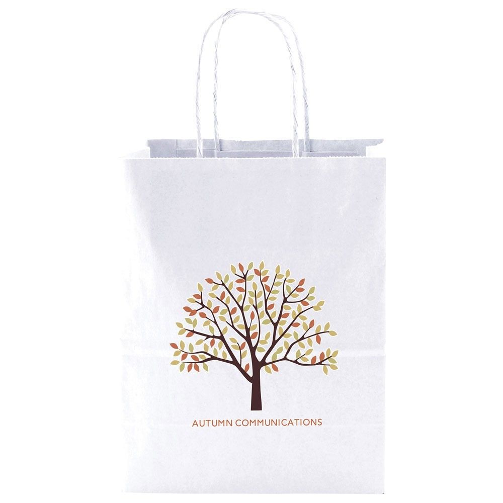 White Kraft - Shopping Bag - 8 x 4-3/4 x 10-3/8"