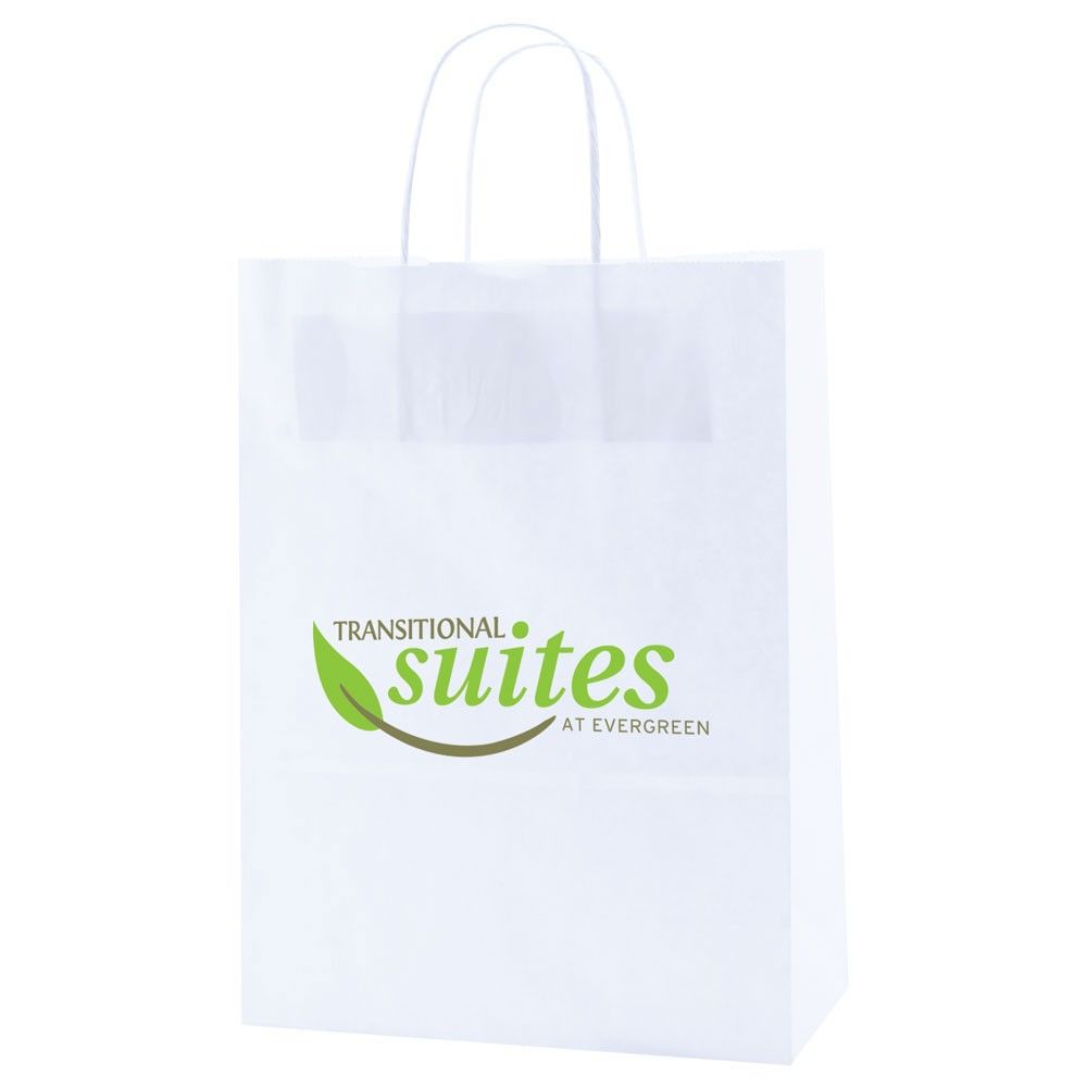 White Kraft - Paper Restaurant / Take Out Bag - 10 x 5 x 13"