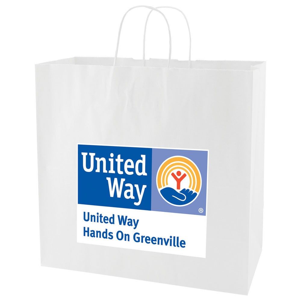 White Kraft - Shopping Bag - 16 x 6 x 16"