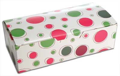 Circles & Dots - Folding Candy Box - (1 lb) 7 x 3-3/8 x 2"